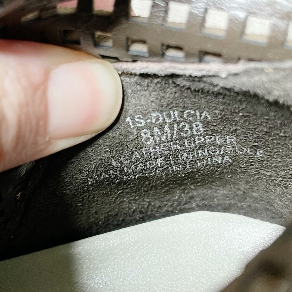 1. State Dulcia Perforated Leather Lace Up High Top Sneakers Brown Taupe Size 8M - Picture 5 of 8